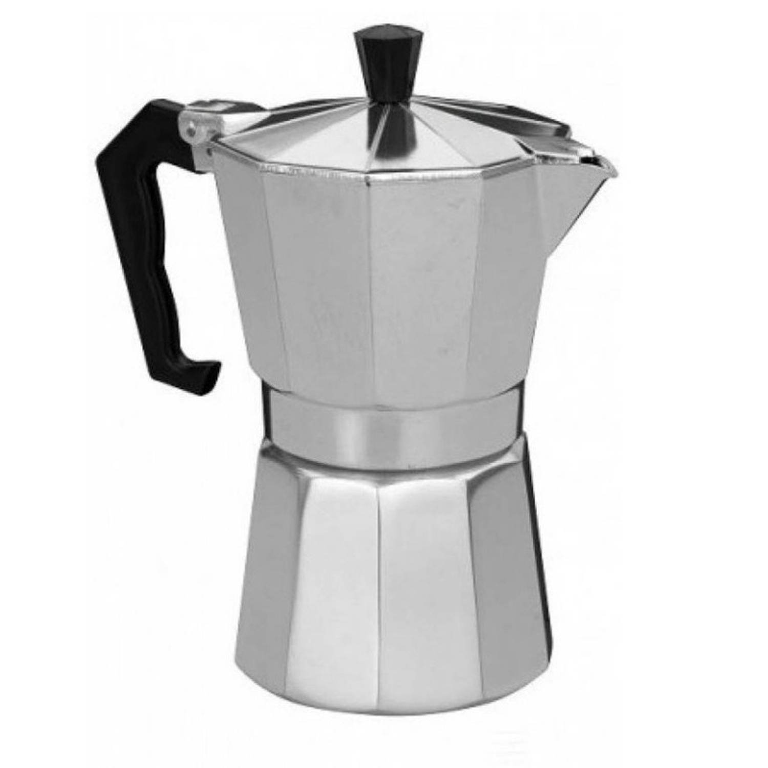 Zilveren Percolator Voor 6 Espresso Kopjes Koffiezetapparaat Koffiepercolator