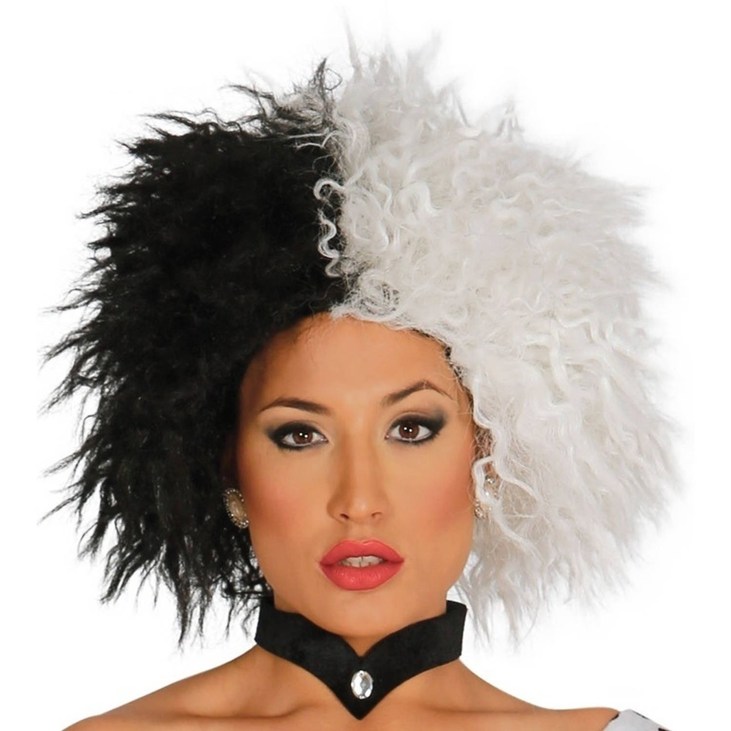 Gepland houd er rekening mee dat Hassy Cruella verkleed pruik zwart/wit voor dames - Horror/Halloween verkleed  accessoire | Blokker