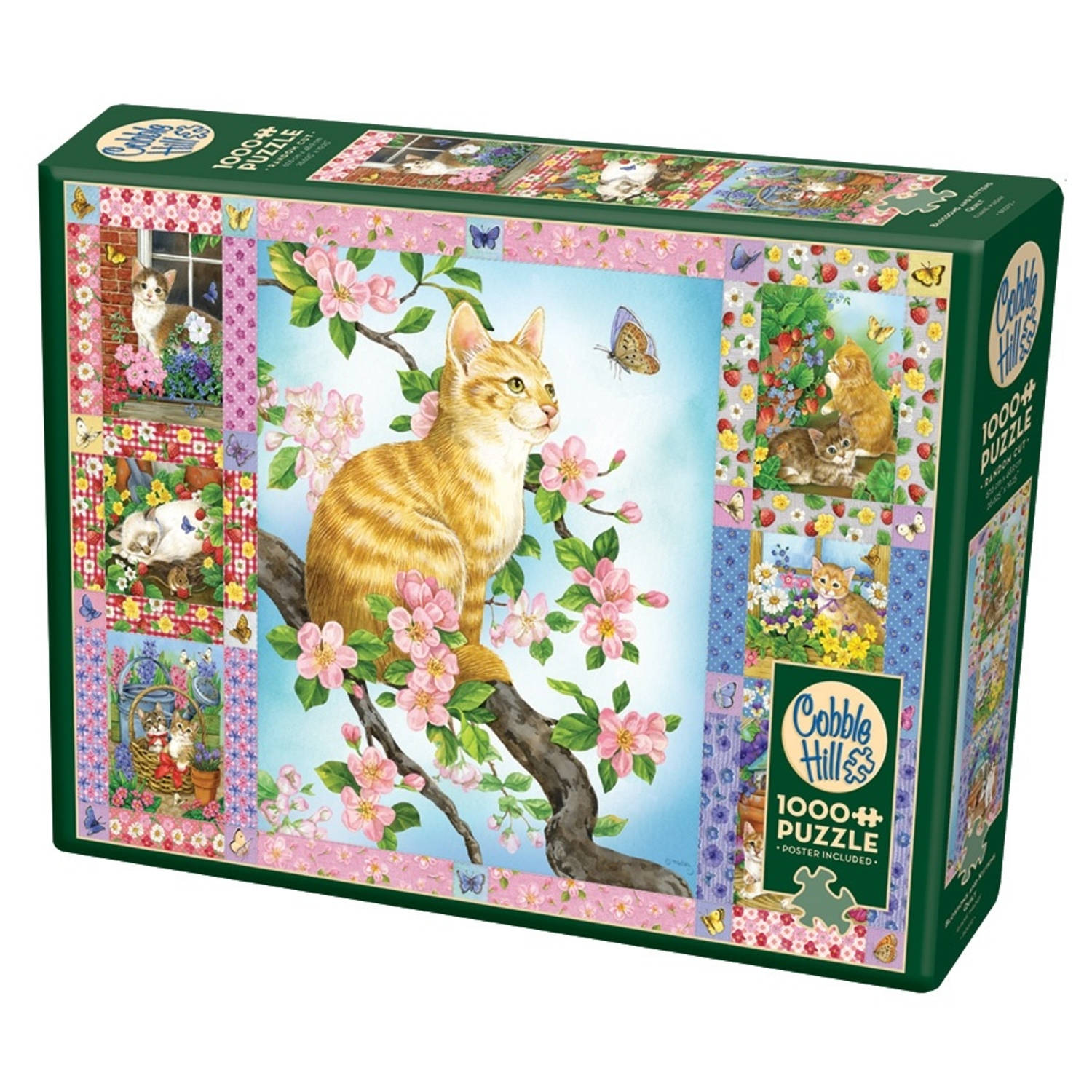 Cobble Hill puzzel Blossoms and Kittens Quilt - 1000 stukjes
