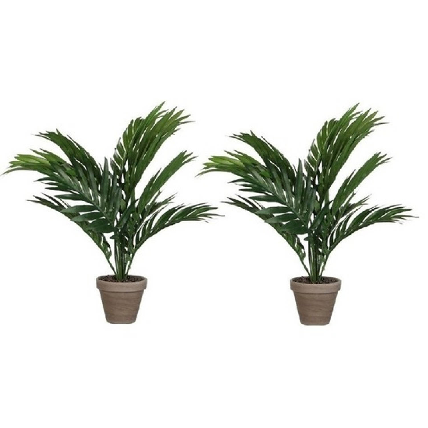 Datum Hoop van venijn 2x Areca palm kunstplanten groen 40 cm in pot - Kunstplanten | Blokker