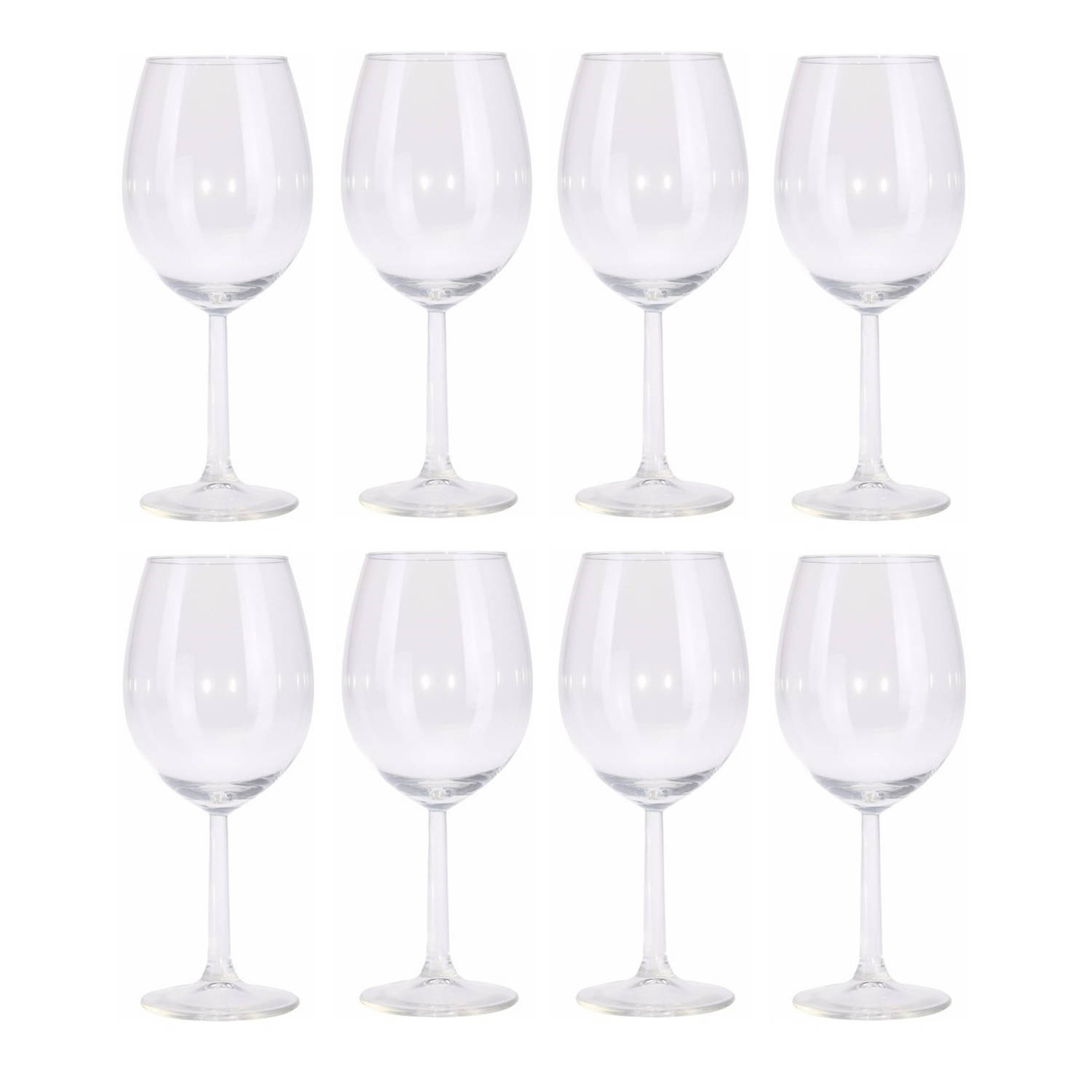 8x Witte wijn glazen transparant 430 ml - Wijnglazen