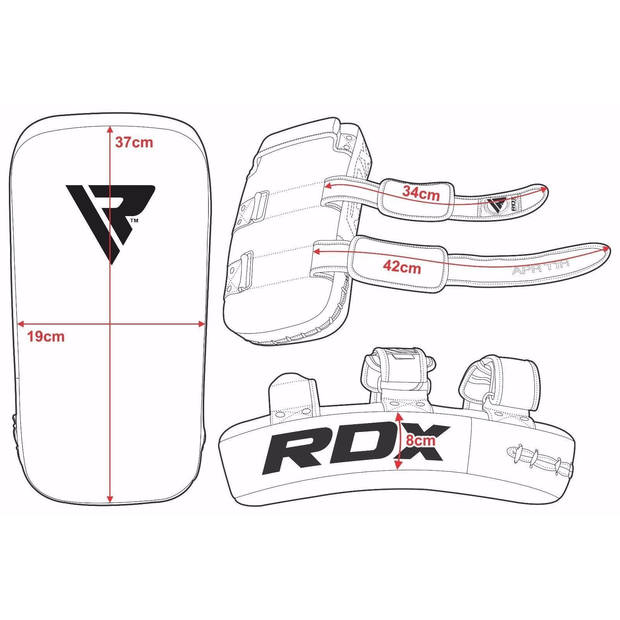RDX Sports APR-T1 Stootkussen - Thai Kick Pad - Per Stuk Wit