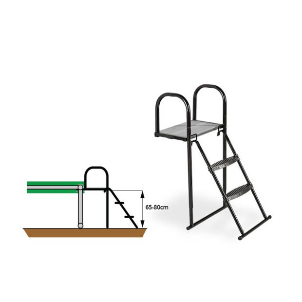 Trampoline platform met ladder - EXIT - 81 x 41 cm (maat M)
