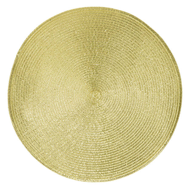 4x Luxe ronde onderlegger goud 38 cm gevlochten - Placemats