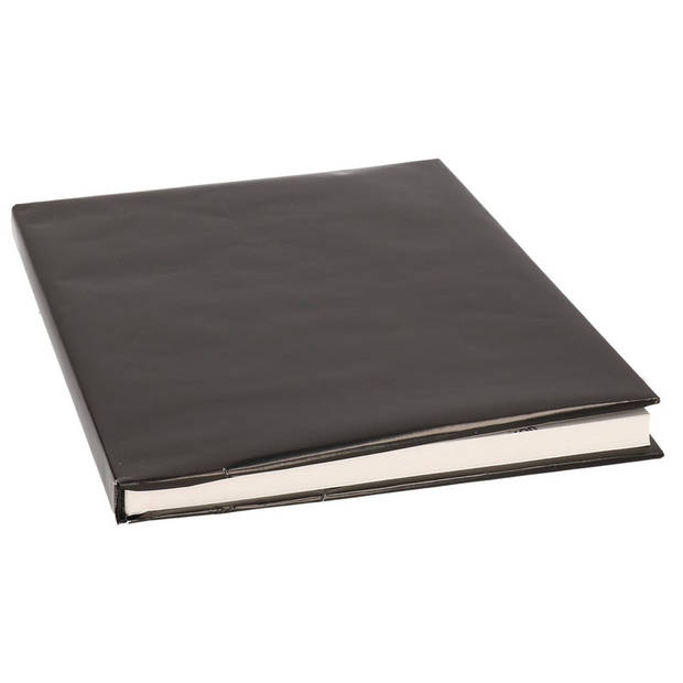 2x Kadopapier / kaftpapier glanzend zwart 200 x 70 cm rol - Kaftpapier