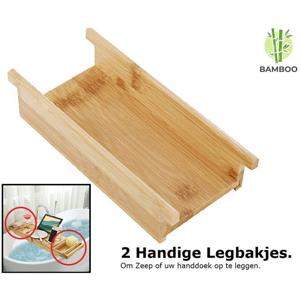 2-in-1 verstelbaar bamboe badrekje - ontbijt op bed dienblad - Voor