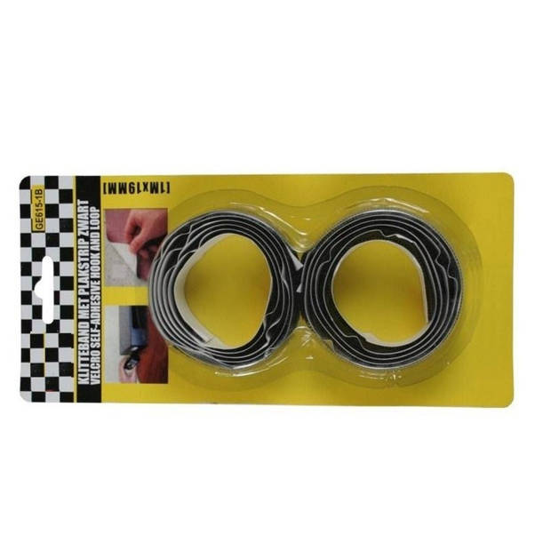 Zelfklevende klittenband zwart 100 cm - Tape (klussen)