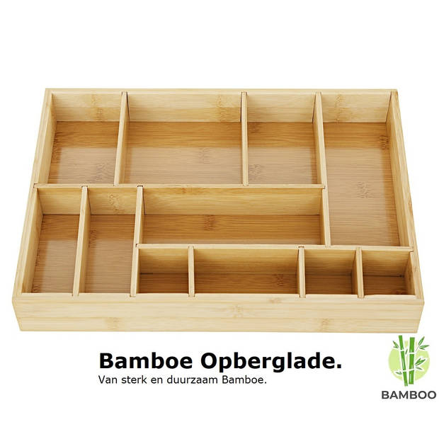 Bamboe bestekbak voor keukenla - Bestek organizer hoogwaardig