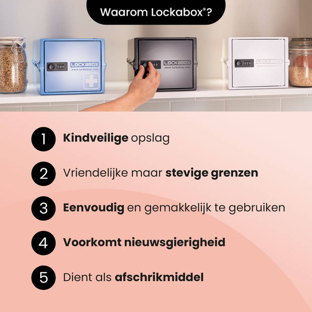 Lockabox One™ Afsluitbare Medicijnkast - Opbergbox met Cijferslot - Zwart