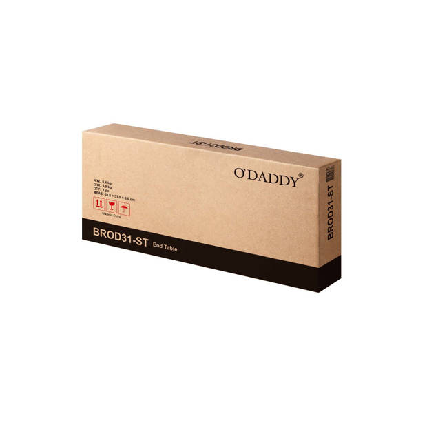 O'DADDY® Wandtafel - sidetable industrieel - 60x30x60 - bruin