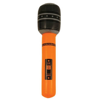 Opblaasbare microfoon oranje 40 cm - Opblaasfiguren