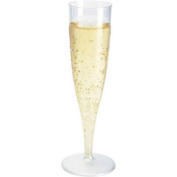 30x Champagne/prosecco glazen transparant - Champagneglazen
