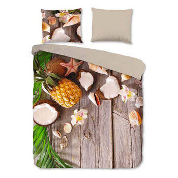 Good Morning Coconut dekbedovertrek - Lits-jumeaux (240x200/220 cm + 2 slopen) - Katoen - Bruin