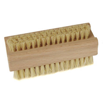 10x Tweezijdige houten nagelborstel met harde- en zachte vezels 9,3 x 3,6 cm - Nagelborstels