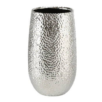 Zilveren cilinder vaas 31 cm - Vazen