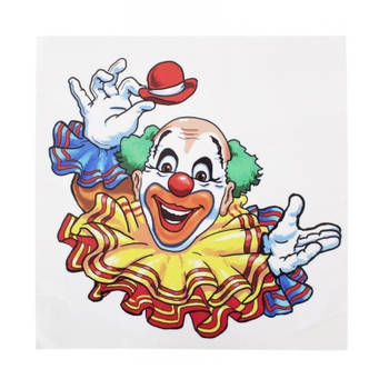 Raamsticker lachende clown 35 x 40 cm carnaval - Raamstickers