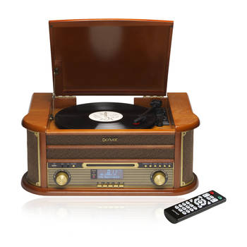 Denver Retro Platenspeler - Ingebouwde Speakers en Versterker - DAB Radio - Radio CD Speler - MRD51 - Hout