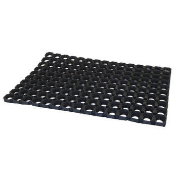 Buitenmat / deurmat rubber zwart 60 x 40 x 2.3 cm - Deurmatten