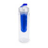 Drinkfles/waterfles met fruitfilter blauw 700 ml - Fruit infuser - Fruitwater flessen transparant/blauw