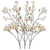 3x Creme Magnolia kunstbloem 105 cm - Kunstbloemen