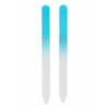 Nagelvijlen van glas 2x - blauw - 14 cm - in hoesje - Nagelvijlen