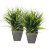 2x Grass Bush kunstplanten 30 cm - Kunstplanten