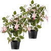 2x Lichtroze fuchsia kunstplant in pot 30 cm voor binnen - Kunstplanten