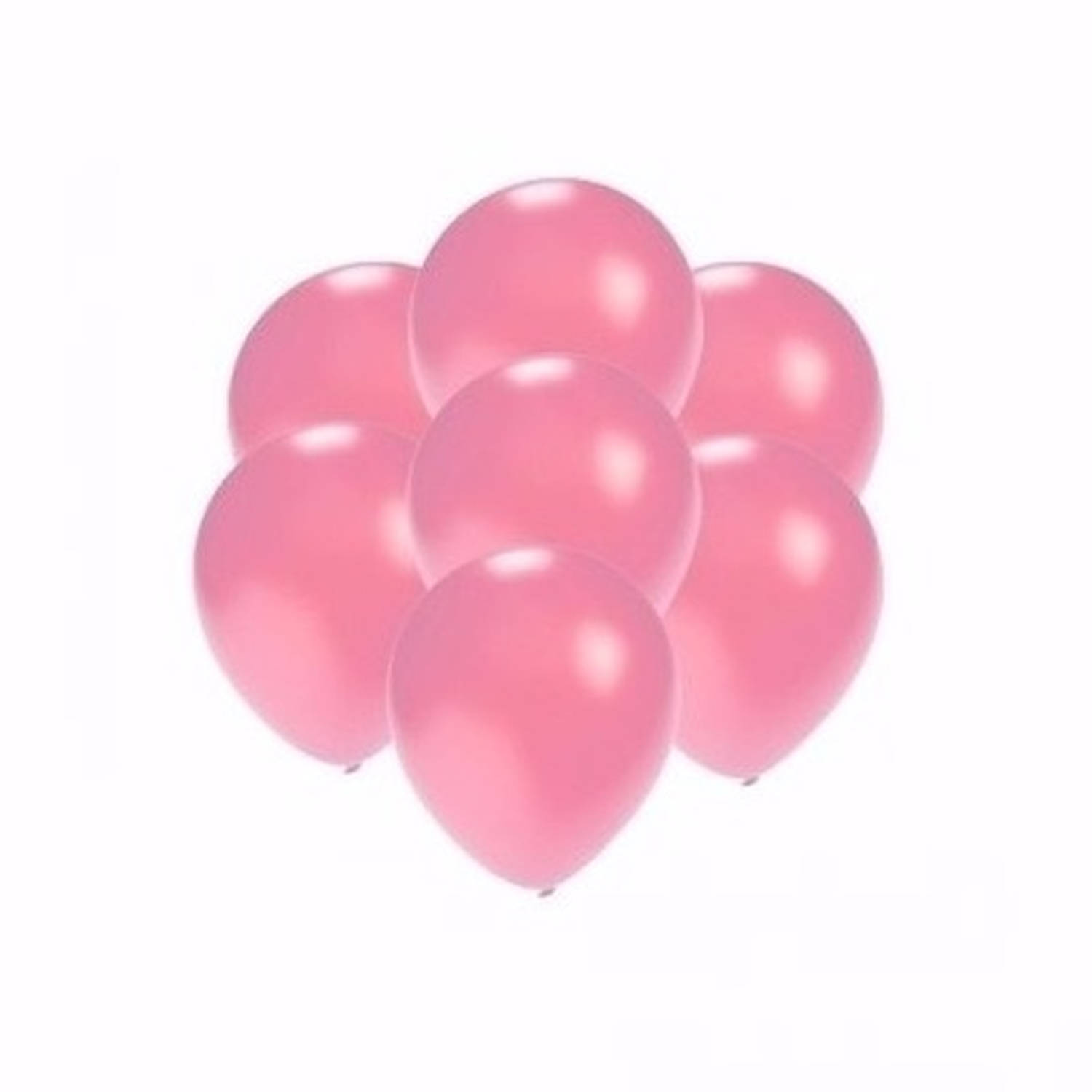 Kleine metallic roze party ballonnen 15x stuks van 13 cm - Ballonnen