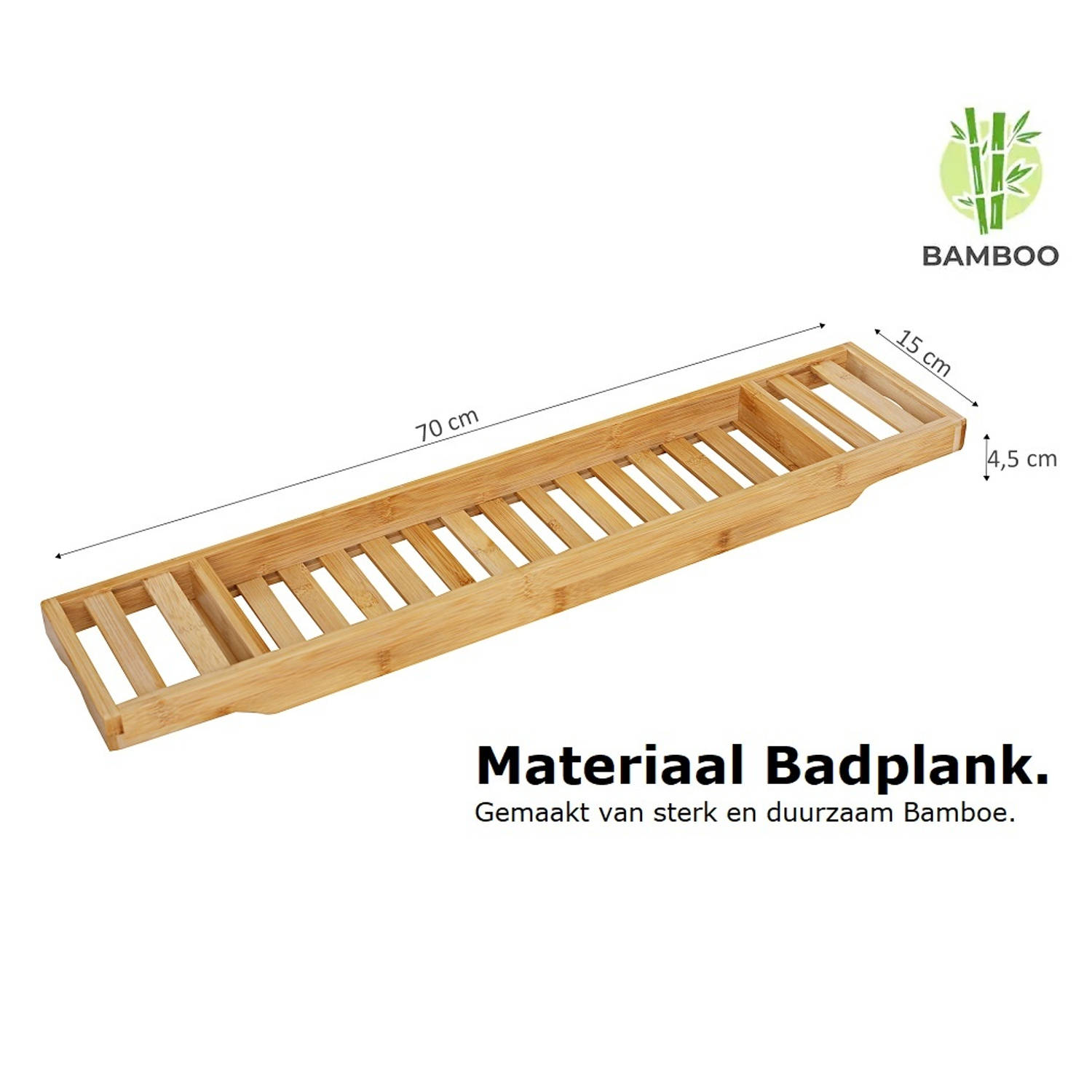 voordeel dinosaurus kam Bamboe badrekje voor over bad - 70 cm lang Badplank - badbrug | Blokker