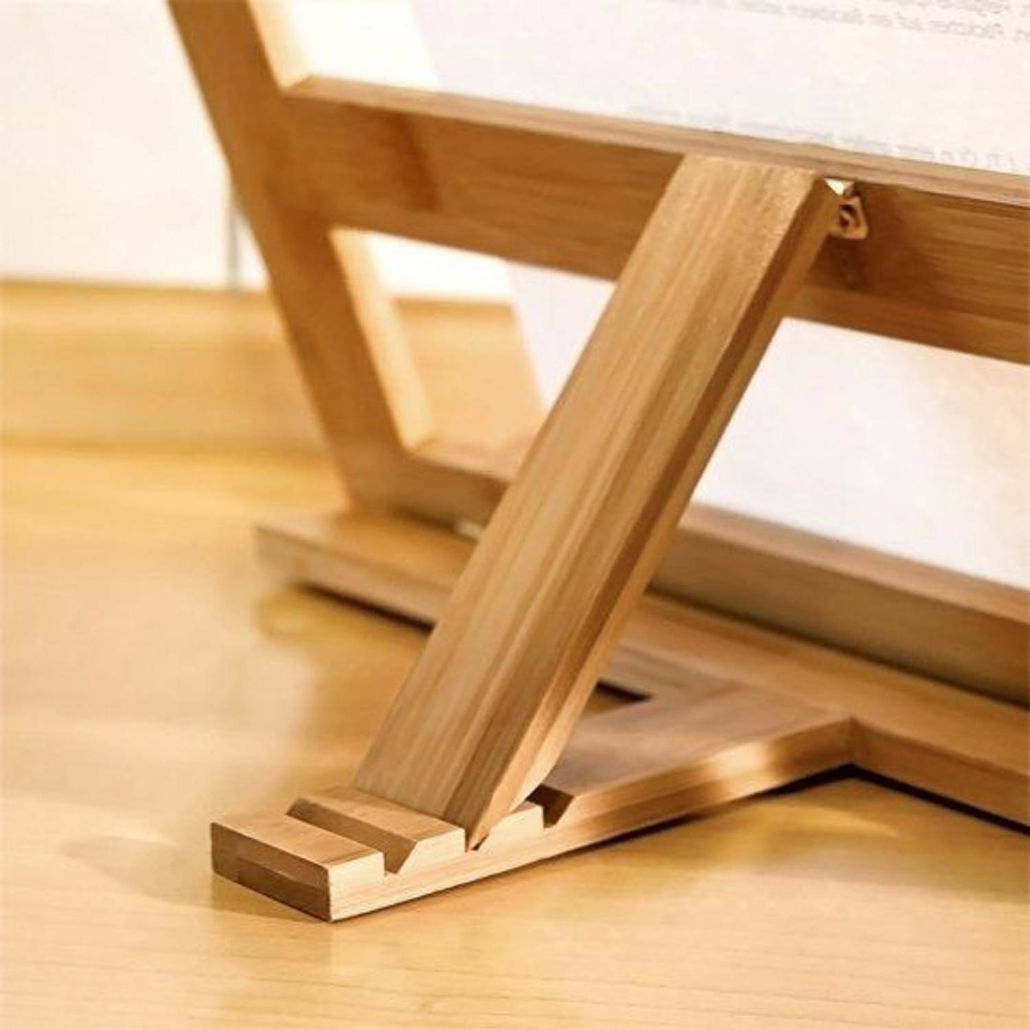 rechter Licht bericht Kookboekstandaard bamboe - boekensteun - boekenstandaard hout - houder |  Blokker