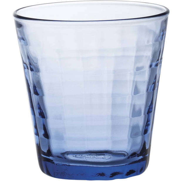20x Drinkglazen/waterglazen blauw Prisme 220 ml - Drinkglazen