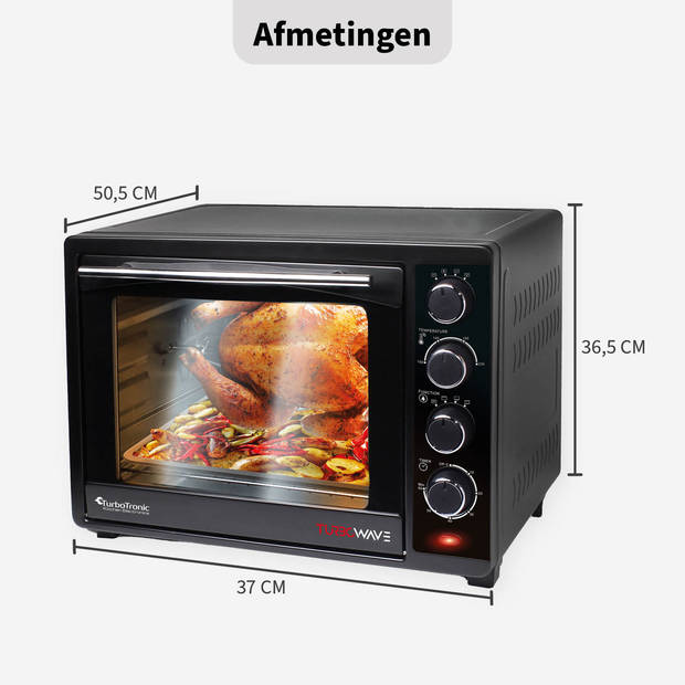 TurboTronic EV35 Vrijstaande Oven - 35 Liter -  Zwart