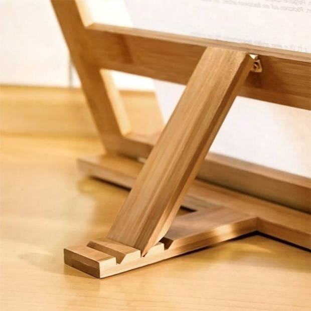 Kookboekstandaard bamboe - boekensteun - boekenstandaard hout - houder