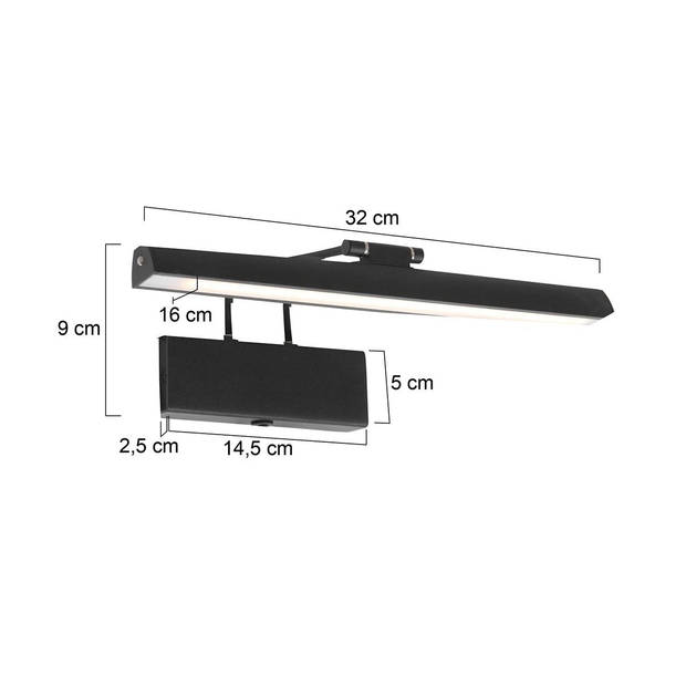 Steinhauer Wandlamp Litho schilderij 2432 zwart