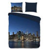 Pure Dekbedovertrek Micropercal NY City - blauw 200x200/220cm