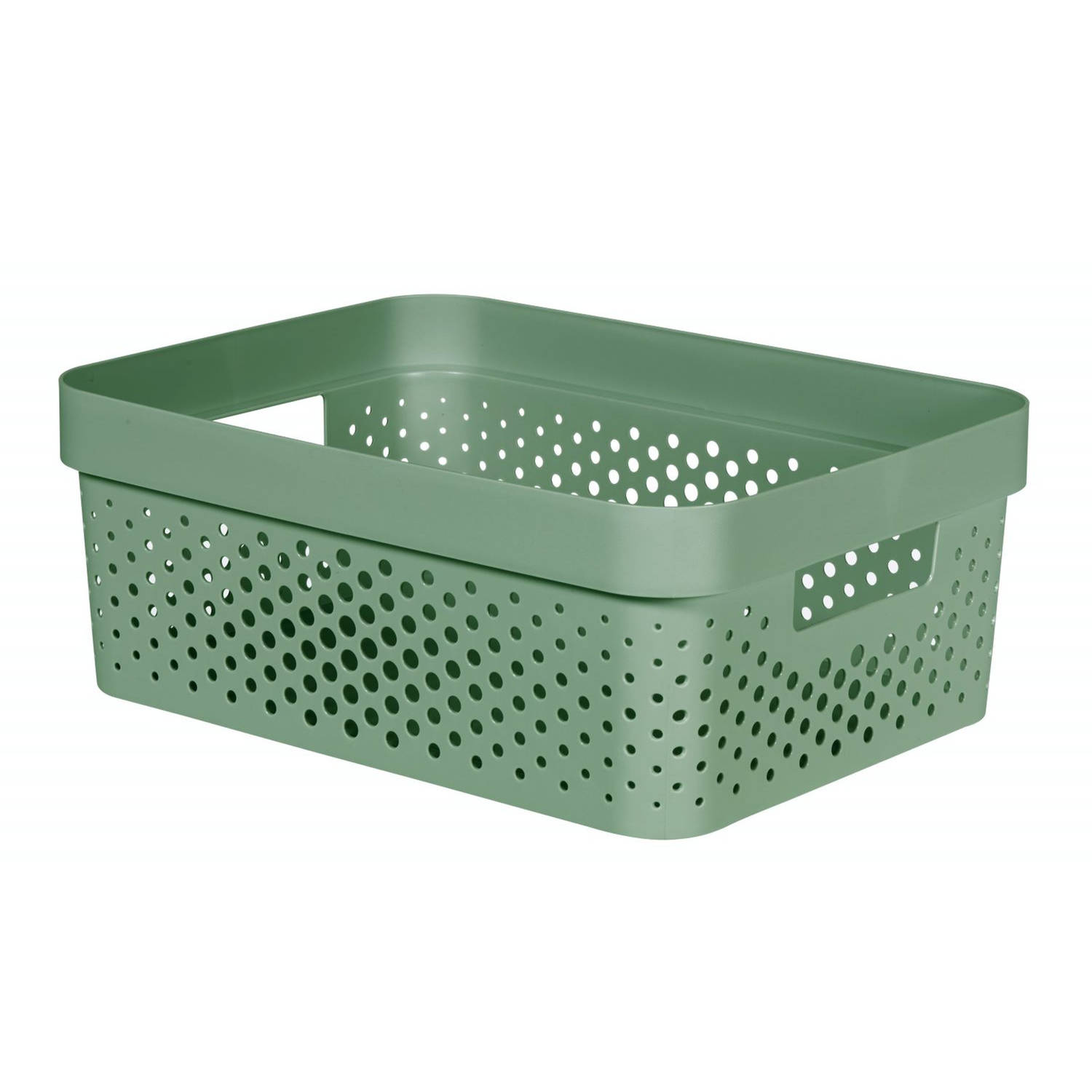 plannen gips Bezet Curver Infinity Dots Opbergbox - 11L - Groen - 100% Recycled | Blokker