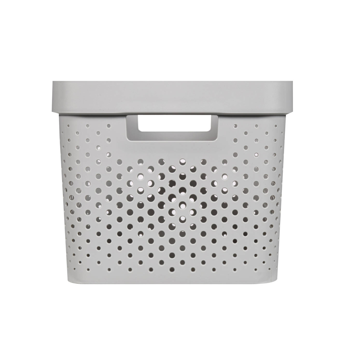 toediening winkelwagen Keizer Curver Infinity Dots Opbergbox - 17L - Lichtgrijs - 100% Recycled | Blokker