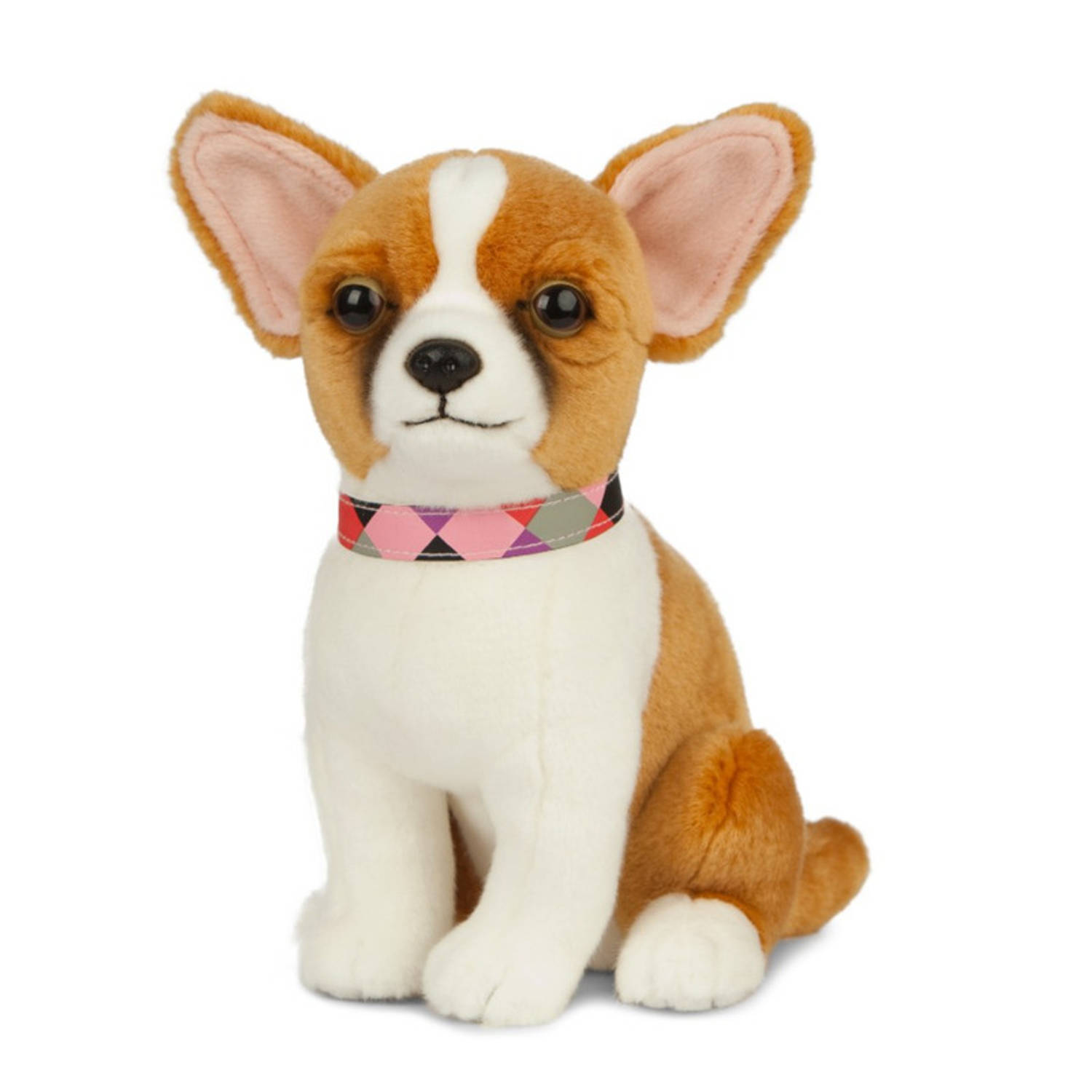 Pluche Chihuahua honden knuffel 20 cm zittend - Chihuahua huisdieren knuffels - Speelgoed
