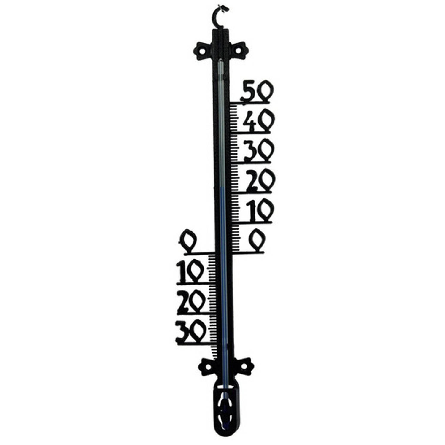 Buitenthermometer voor tuin / buiten 65 x 2 cm - zwart buitenthermometers / temperatuurmeters | Blokker