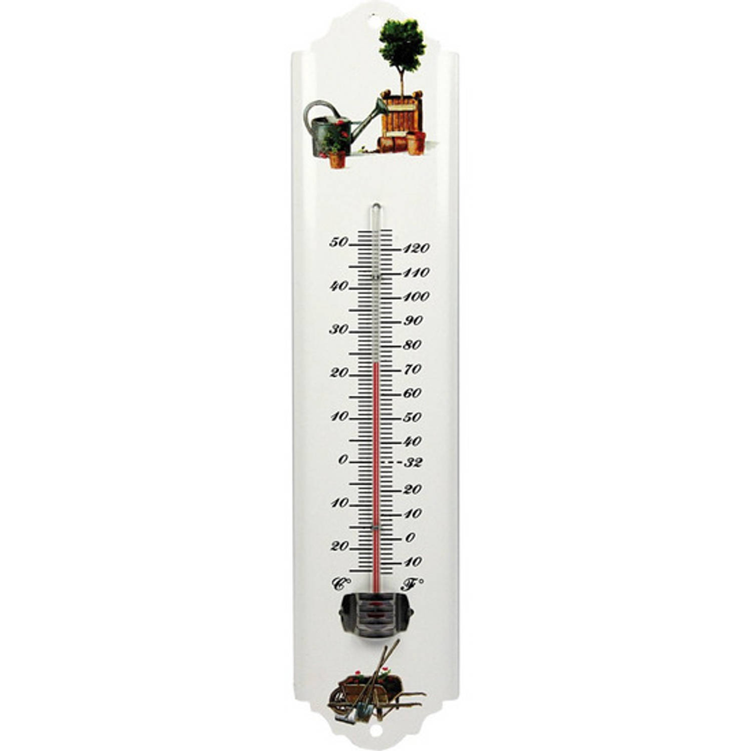 converteerbaar Storen last Thermometer voor tuin / buiten van metaal 30 cm - wit - buitenthermometers  / temperatuurmeters | Blokker