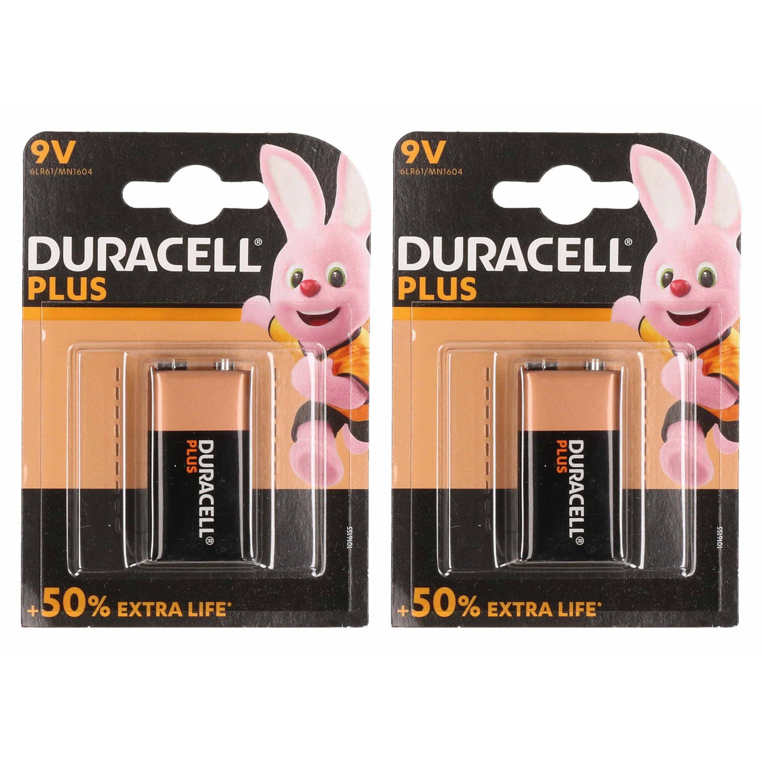 2x Batterijen 9 volt blok Duracell - batterij 9v blok