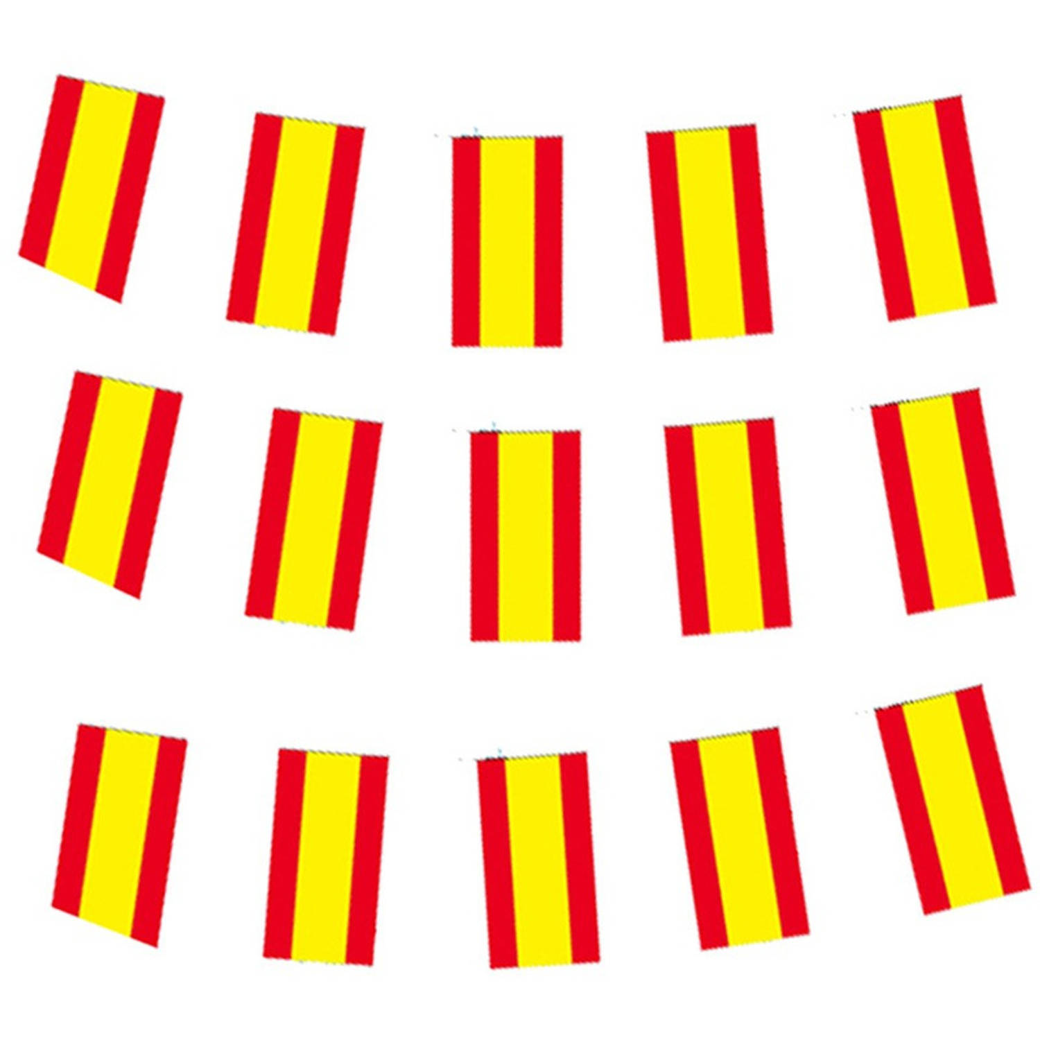 3x Papieren Slinger Spanje 4 Meter Spaanse Vlag Supporter Feestartikelen Landen Decoratie-versiering
