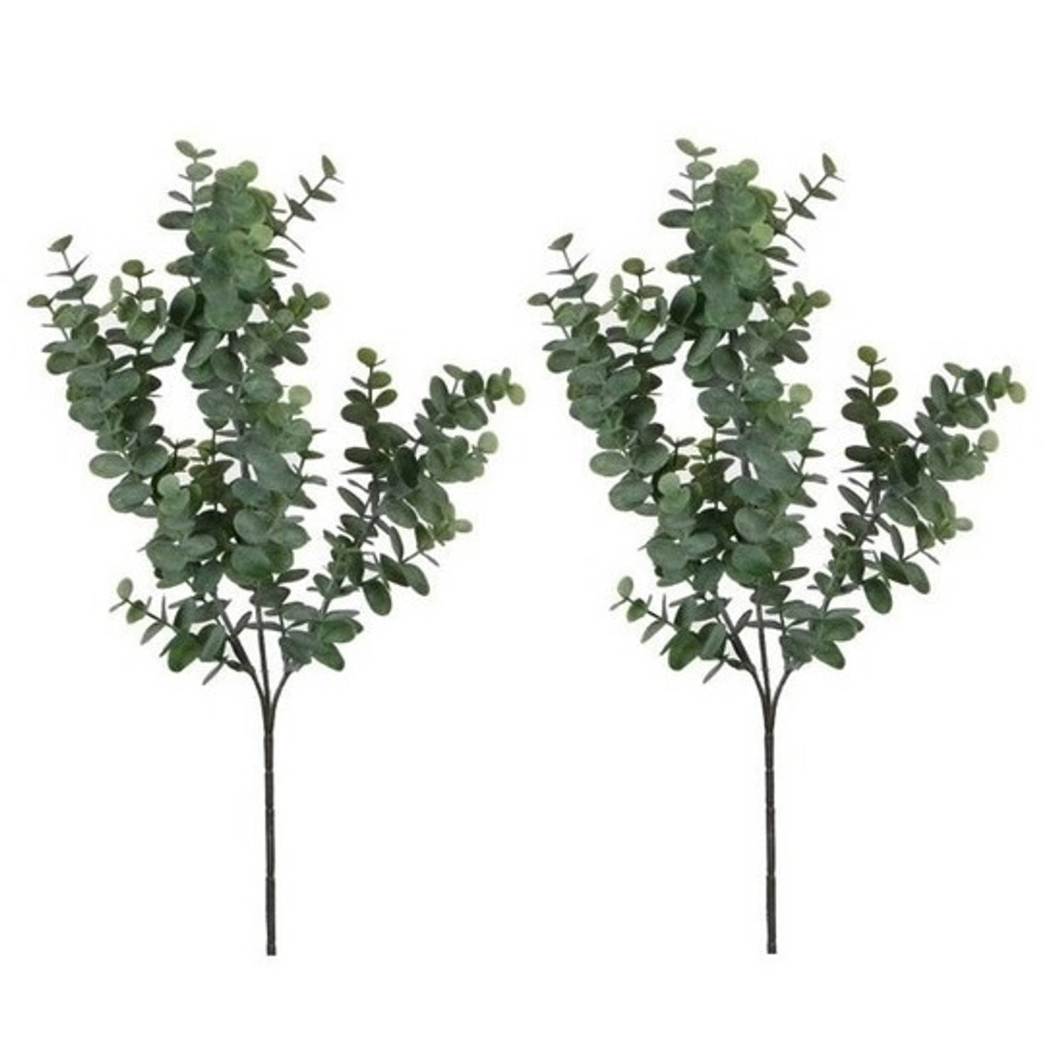 2x Grijs-groene Eucalyptus Kunsttak Kunstplant 65 Cm Kunstplanten-kunsttakken Kunstbloemen Boeketten