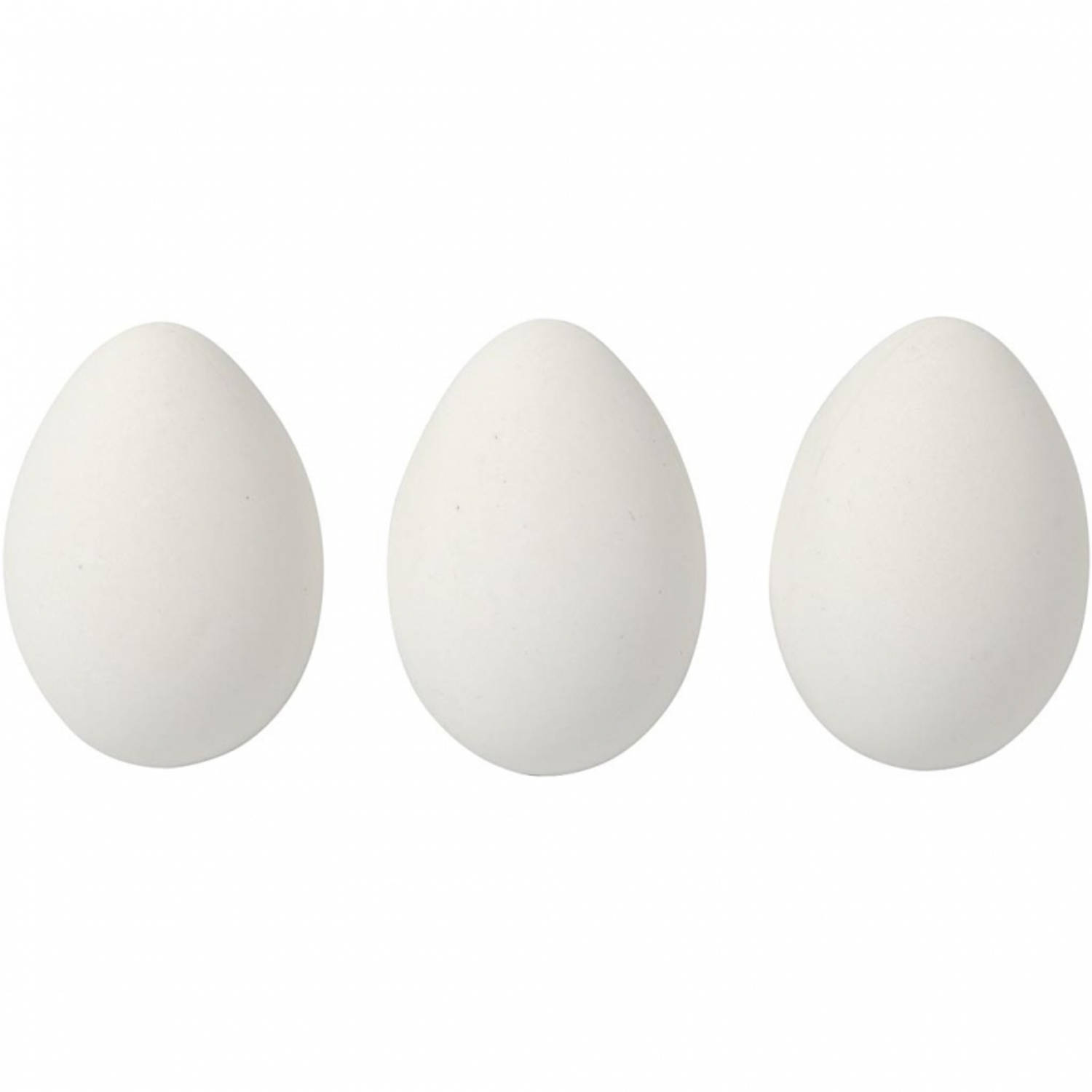 Met andere woorden Renovatie Persona Set van 24x stuks eieren wit plastic 6 cm - Feestdecoratievoorwerp | Blokker