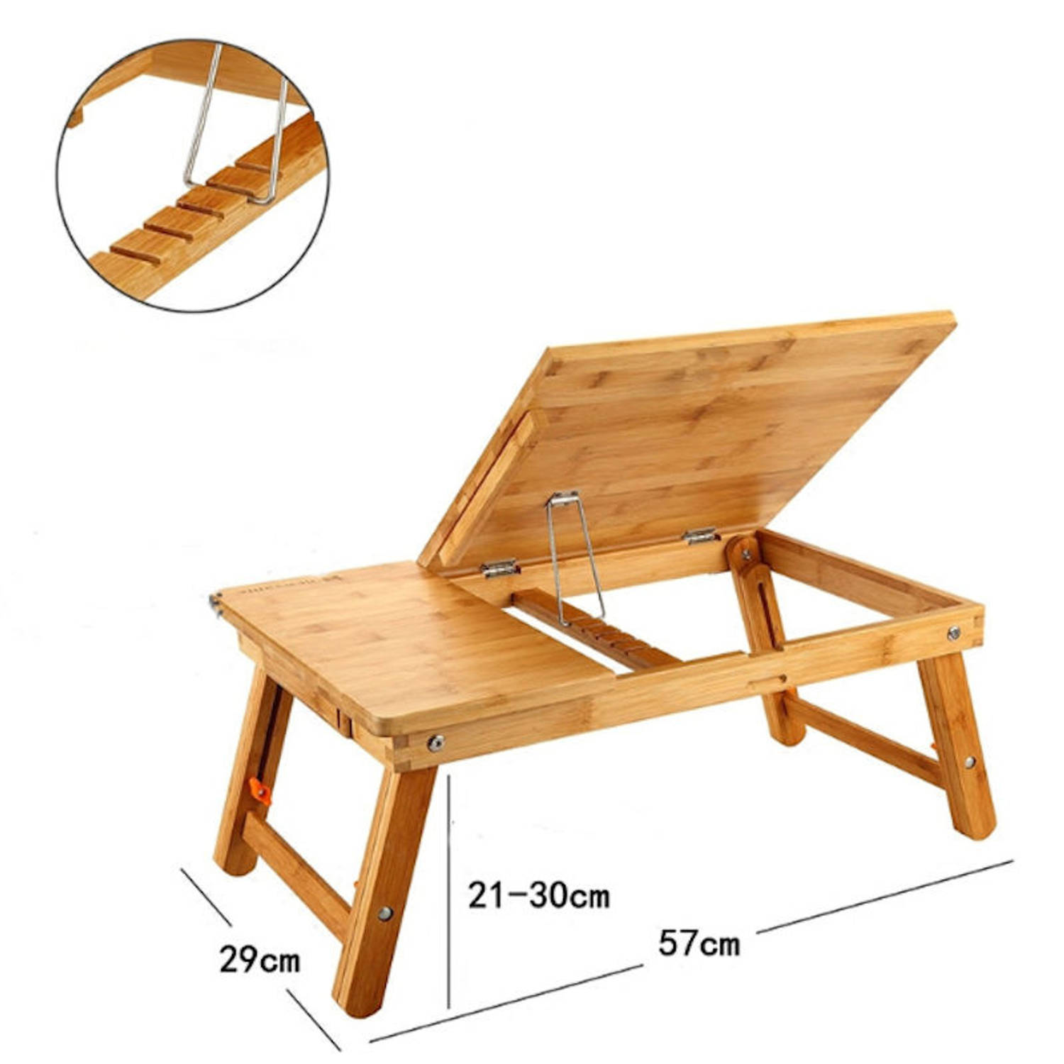 Laptoptafel op schoot voor bed of op de bank van bamboe hout - | Blokker