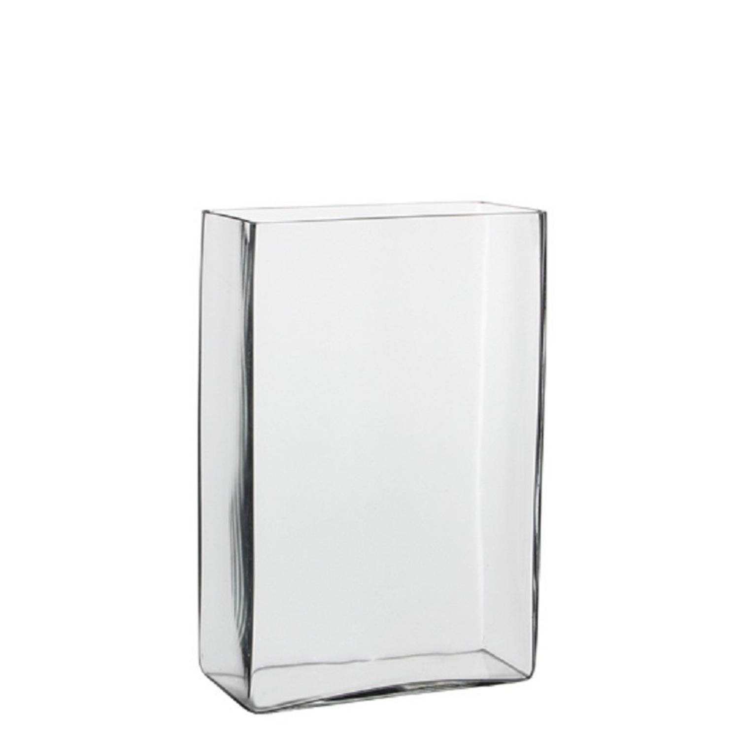 Hoge vaas transparant glas 20 x 10 x 30 cm Accubakken Glazen vazen Woonaccessoires