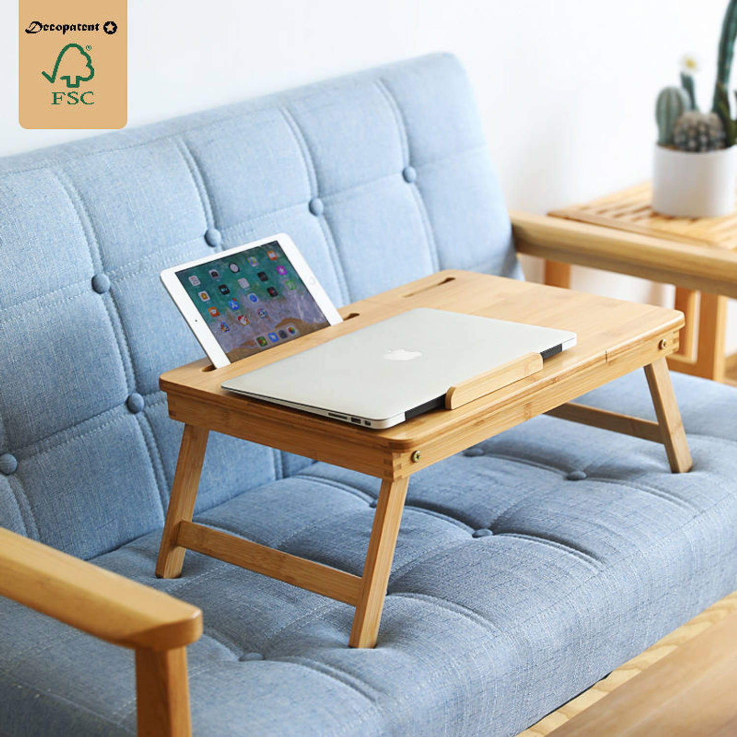 Laptoptafel voor op Bank of bed van bamboe hout - Met Telefoon | Blokker