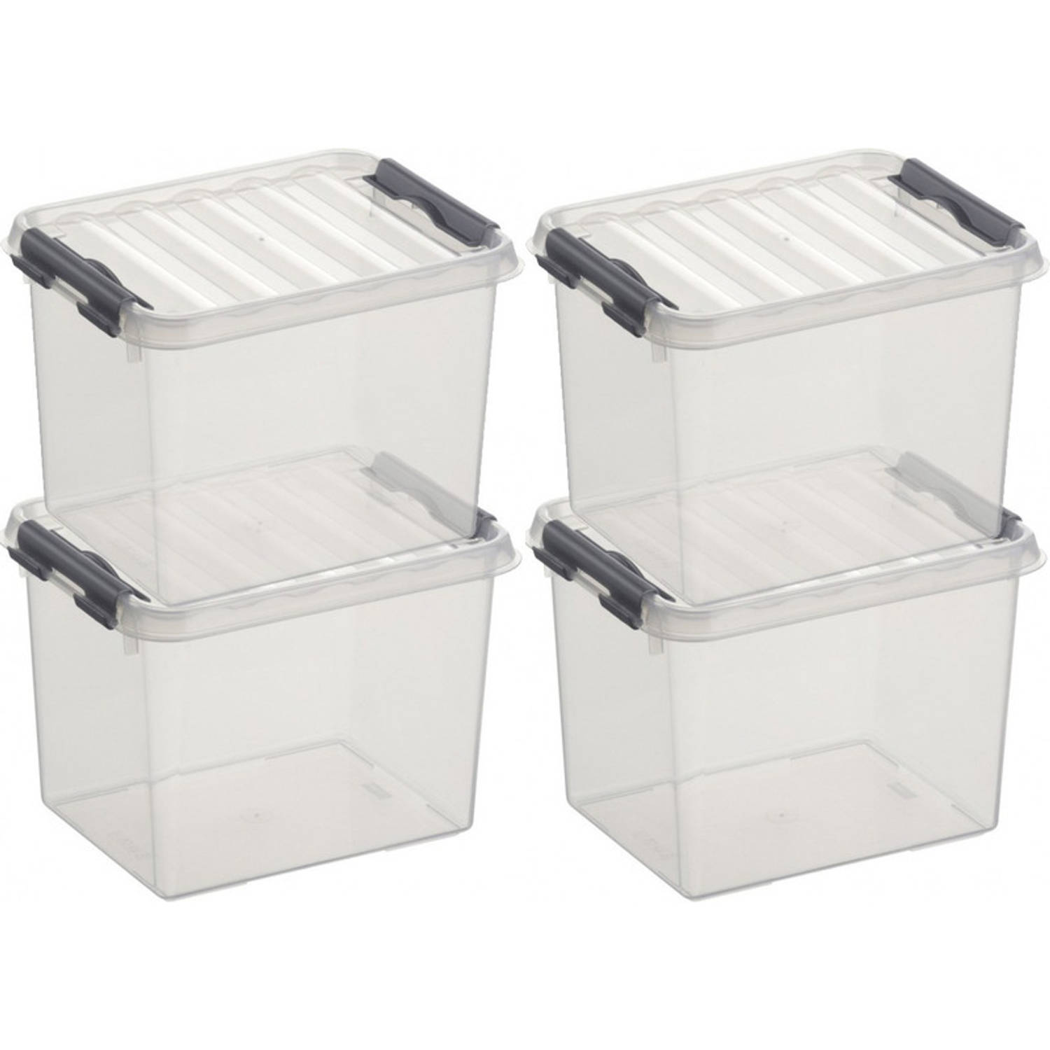 Meerdere buitenste redden 4x Opberg boxen/opbergdozen 3 liter 20 cm kunststof - Opbergbox | Blokker