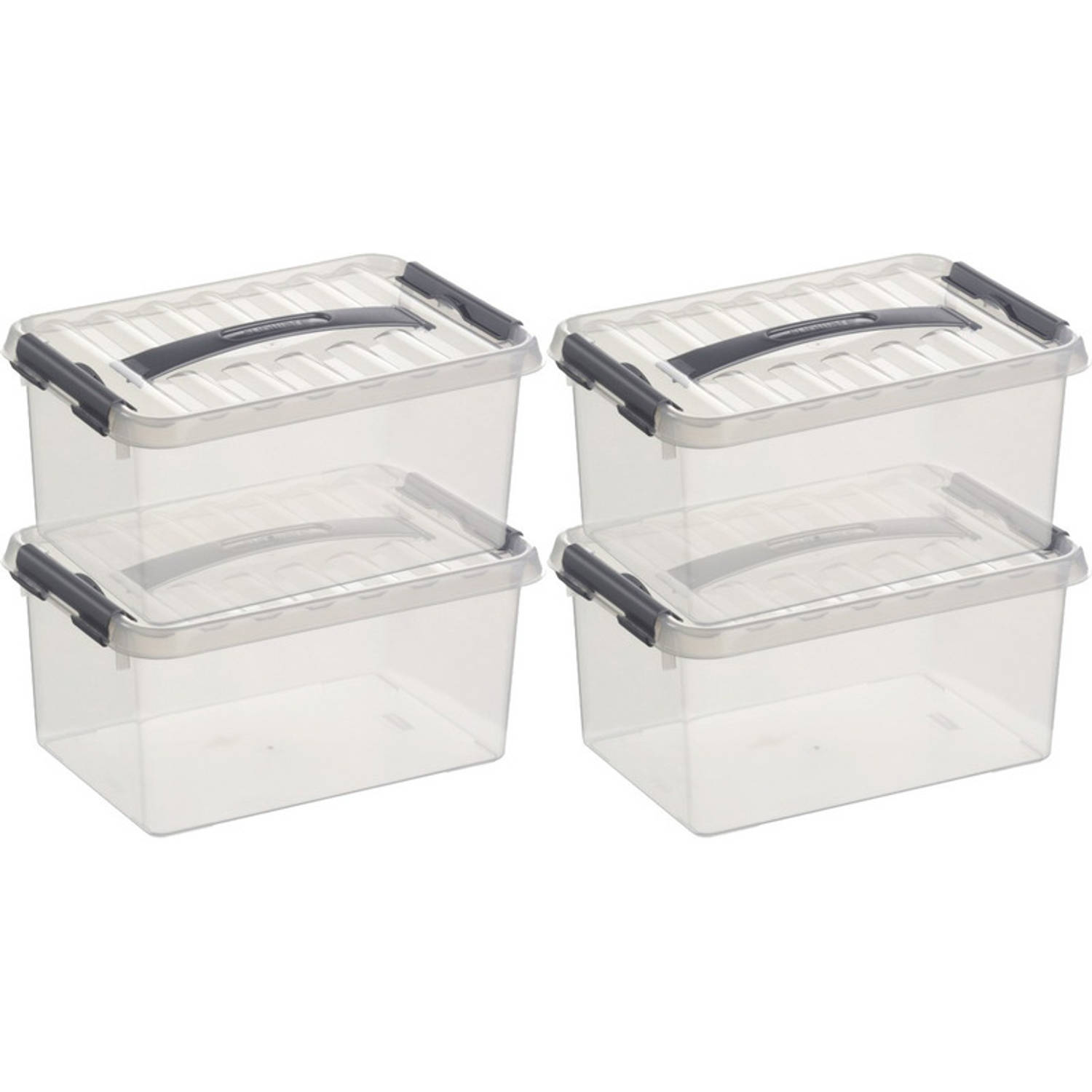 Aanbod Reciteren pen 4x Opberg boxen/opbergdozen 6 liter 30 cm kunststof - Opbergbox | Blokker