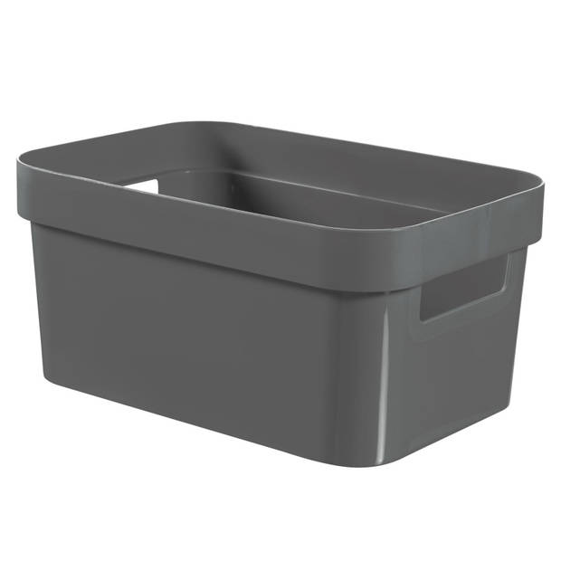 Curver Infinity opbergbox - 4,5L - 100% Recycled - Donkergrijs